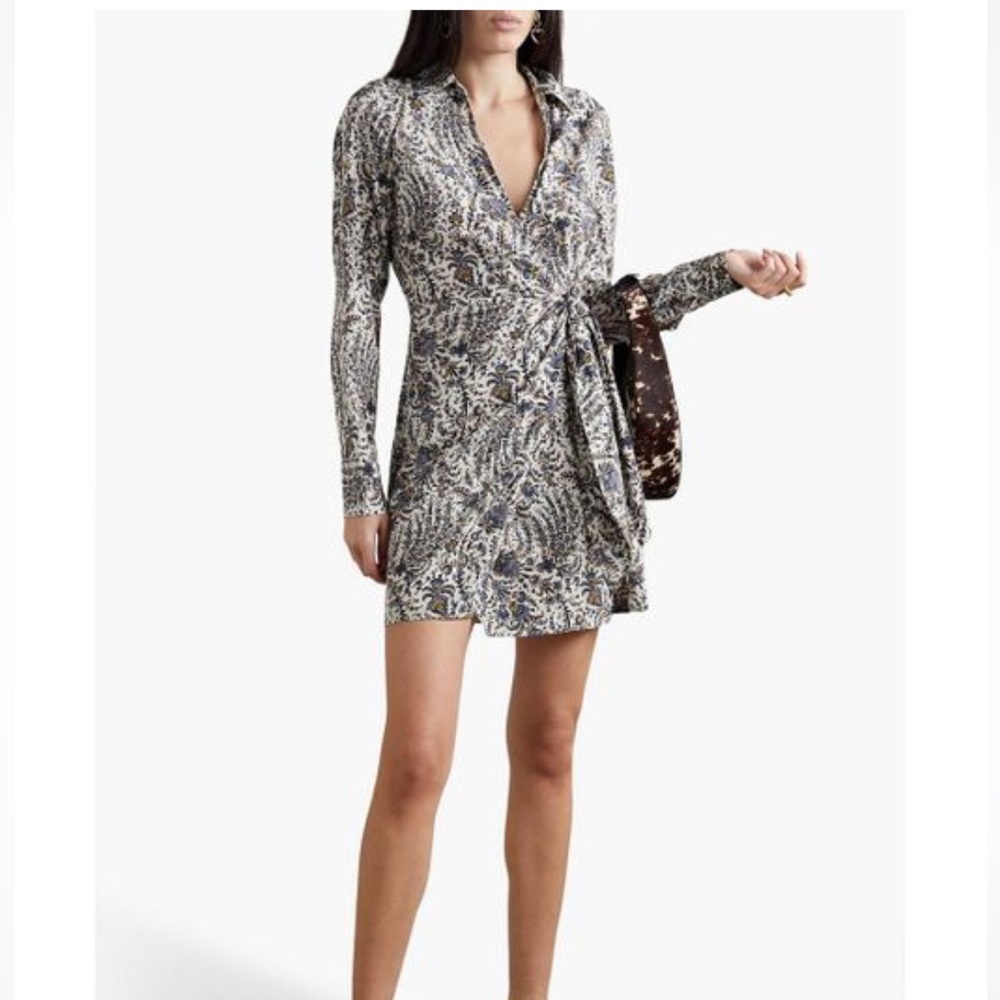 VERONICA BEARD - $598 silk Lavella floral print wrap dress sz 0 /XS